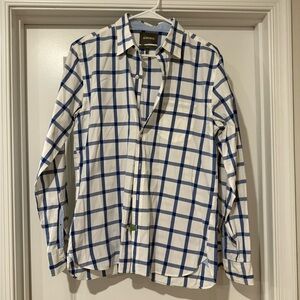 Bonobos Navy and White Plaid Shirt